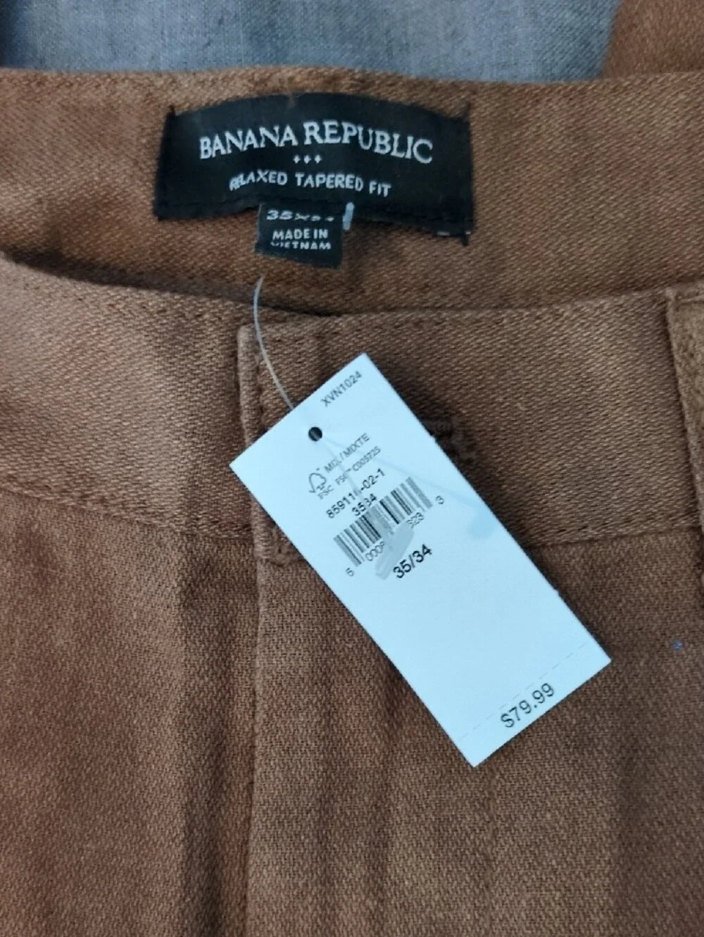 Banana Republic Men's Brown Linen-Blend Chinos 35x34